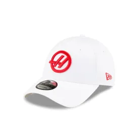 Haas Racing F1 New Era 9Forty Essentials Baseball Hat - White