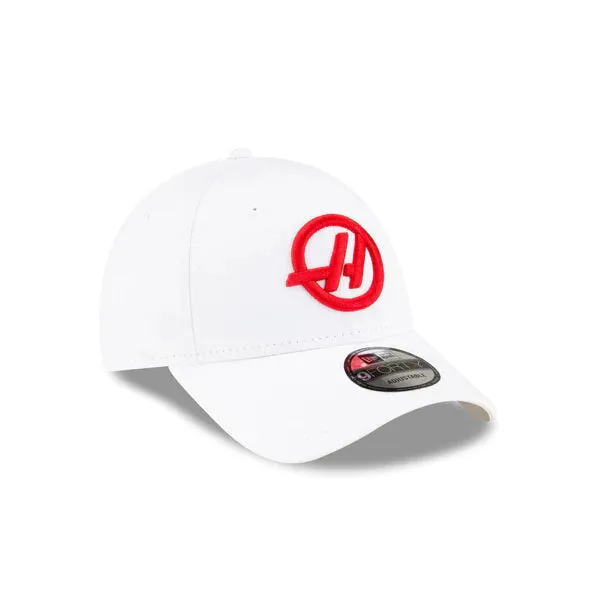 Haas Racing F1 New Era 9Forty Essentials Baseball Hat - White
