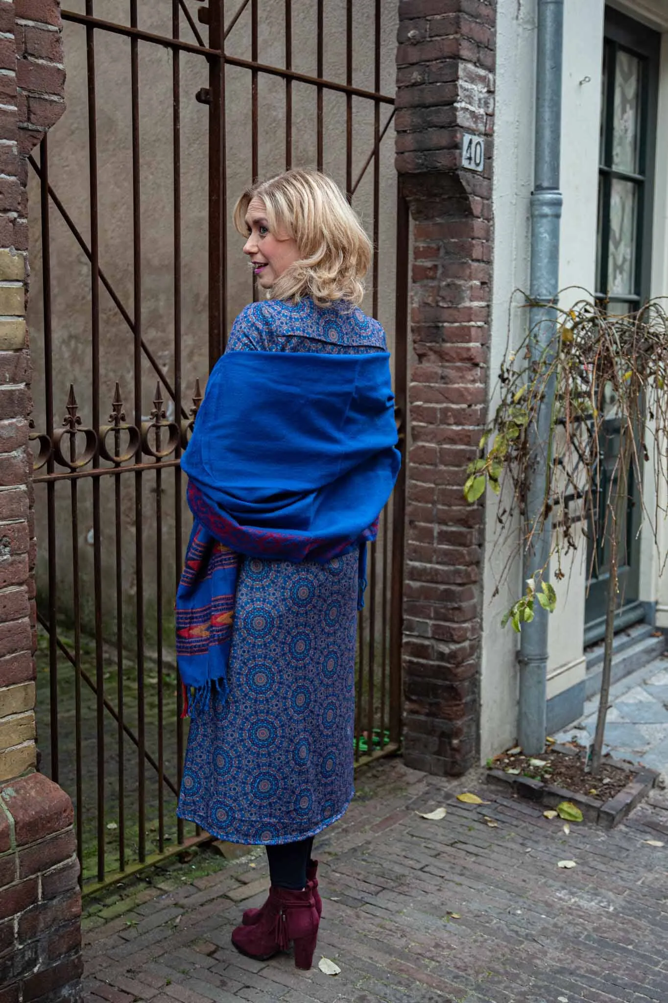 Haia warme winter sjaal - cobalt
