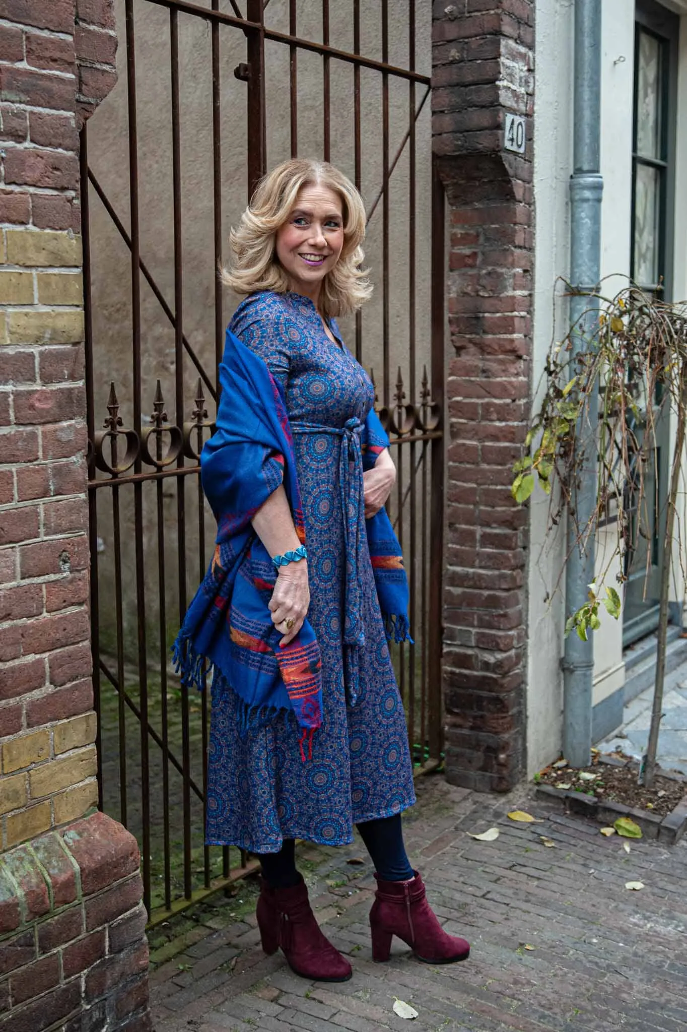 Haia warme winter sjaal - cobalt