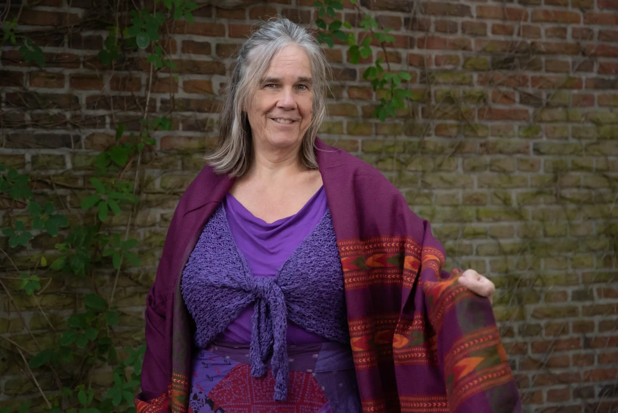 Haia warme winter sjaal - warm aubergine
