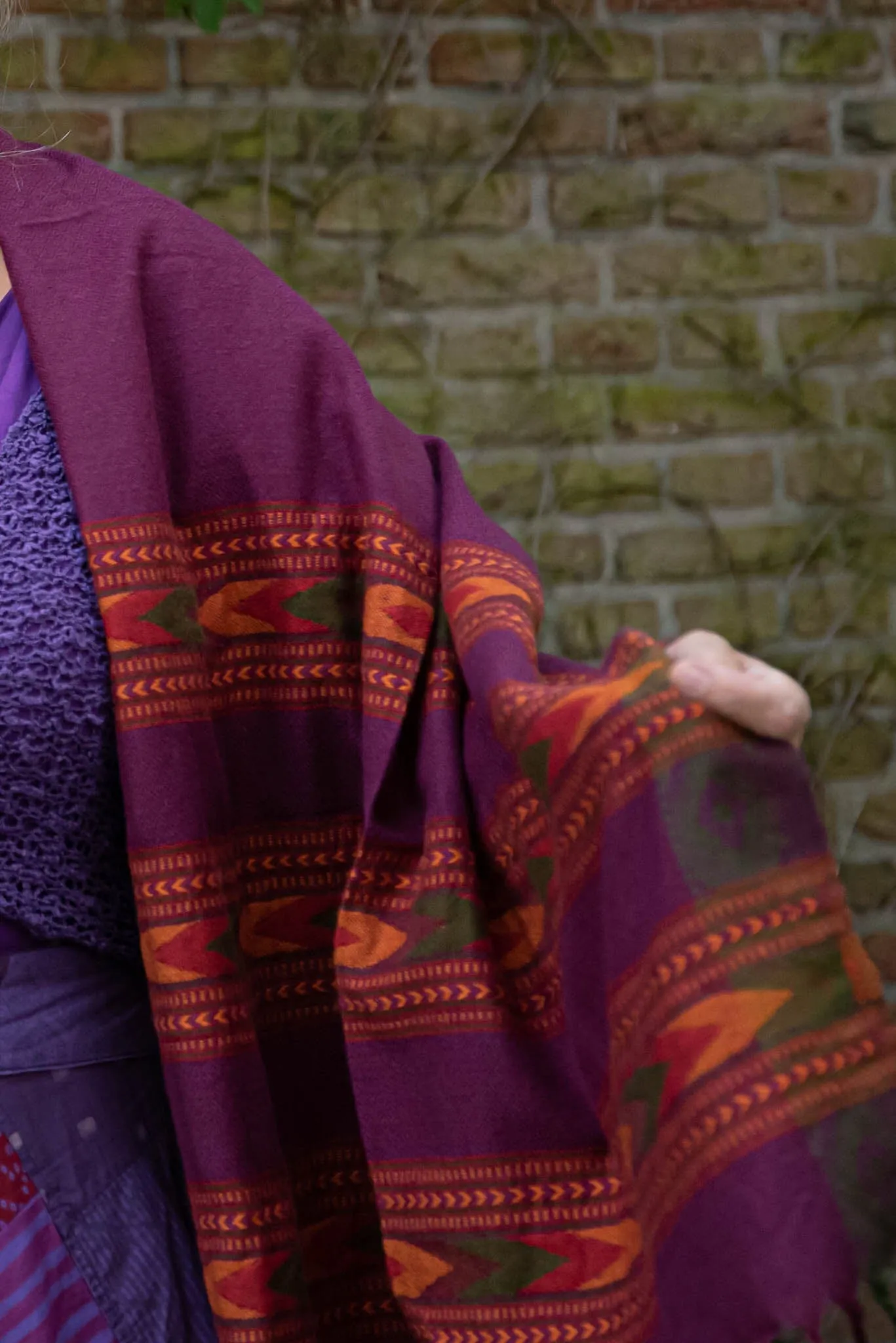 Haia warme winter sjaal - warm aubergine