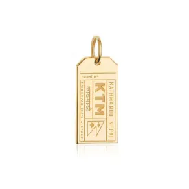 Kathmandu Nepal KTM Luggage Tag Charm Gold