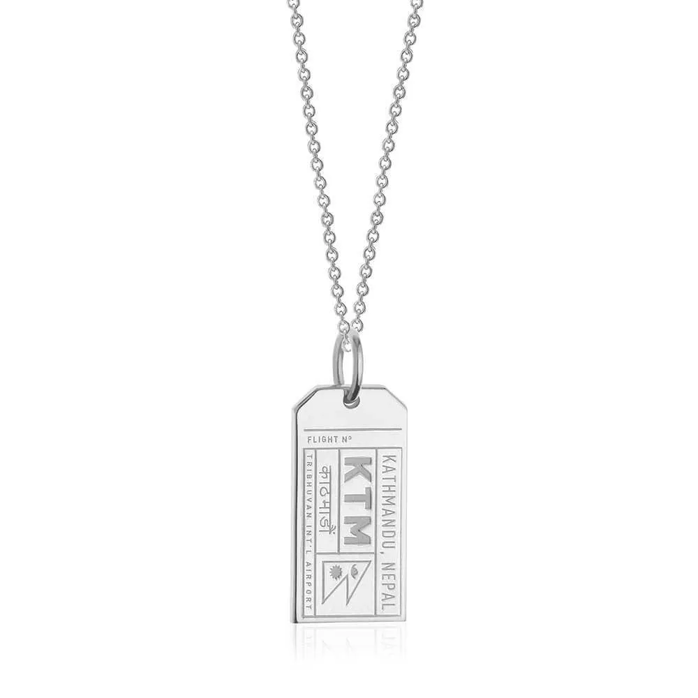 Kathmandu Nepal KTM Luggage Tag Charm Silver