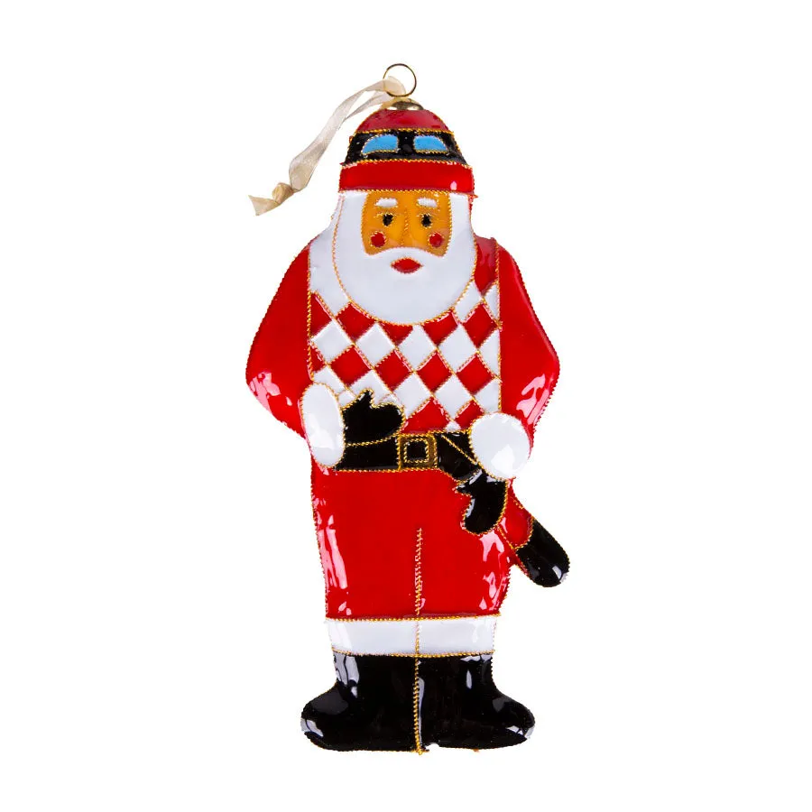 Kitty Keller Keeneland Jockey Santa Ornament