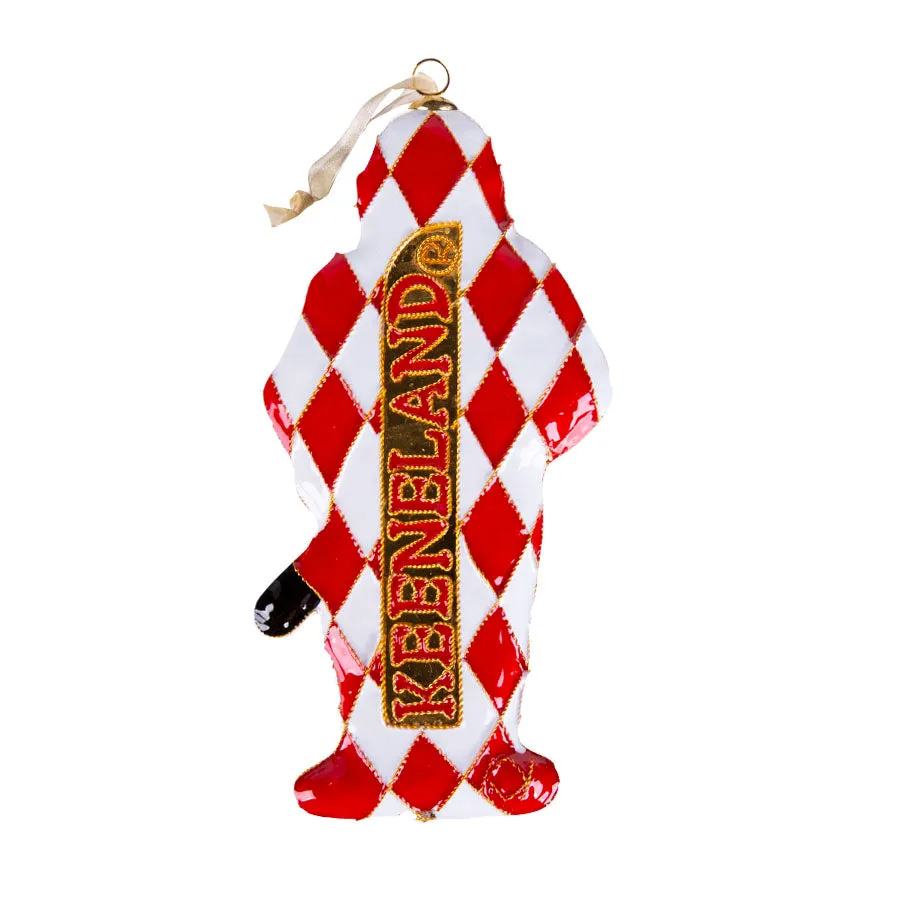Kitty Keller Keeneland Jockey Santa Ornament