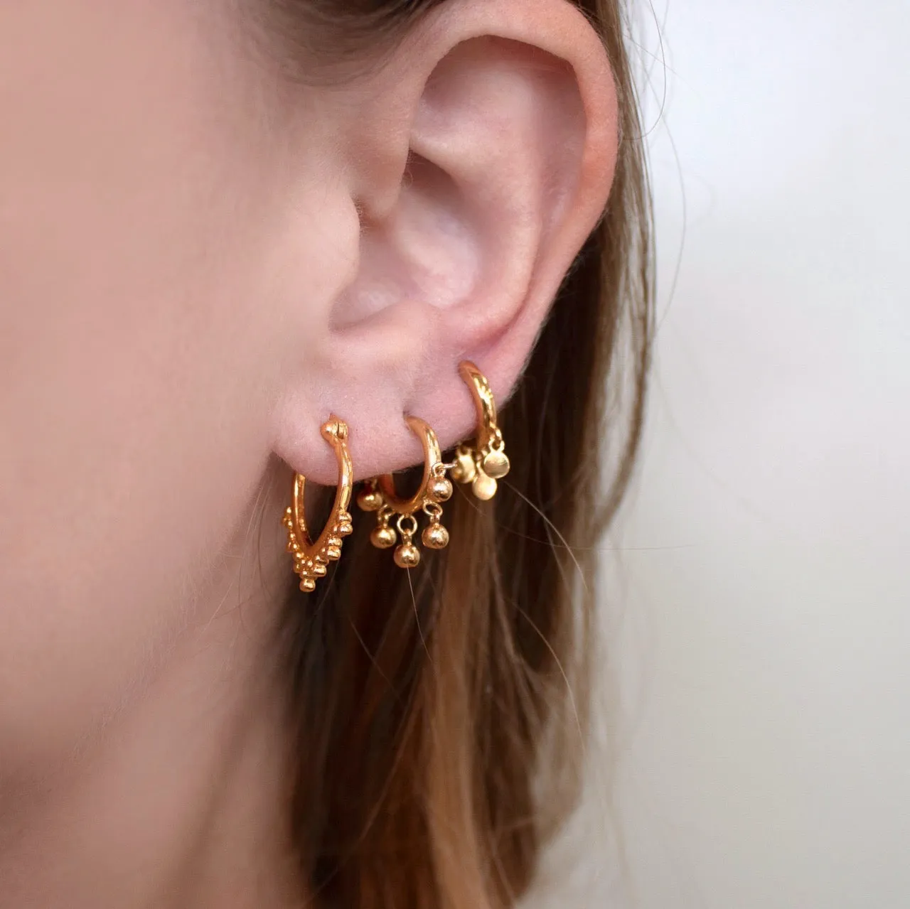 Luxe Shaker Disc Hoop Earrings