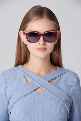Maroon and Gold Top Rim Detail  Sunglasses
