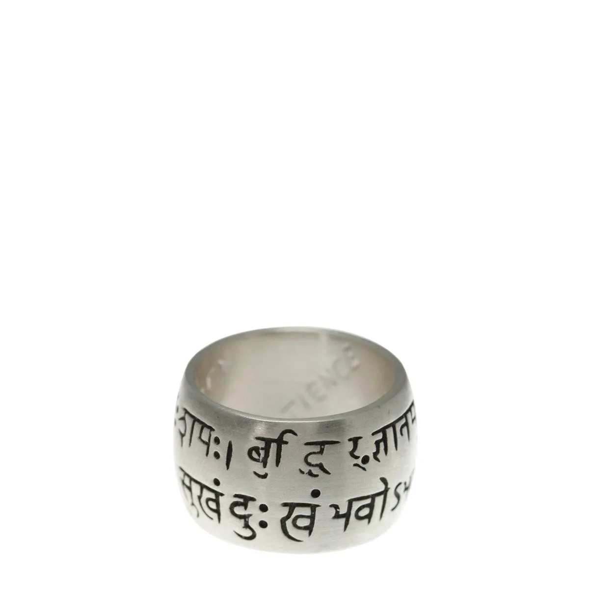 Men's Sterling Silver Wide Sanskrit Ring