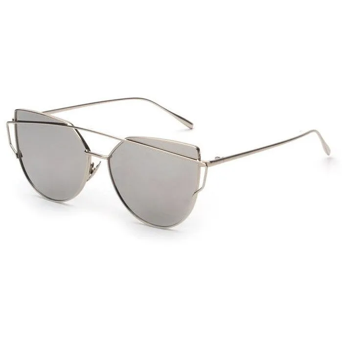Mirrored Cat Eyed Women's Sunglasses