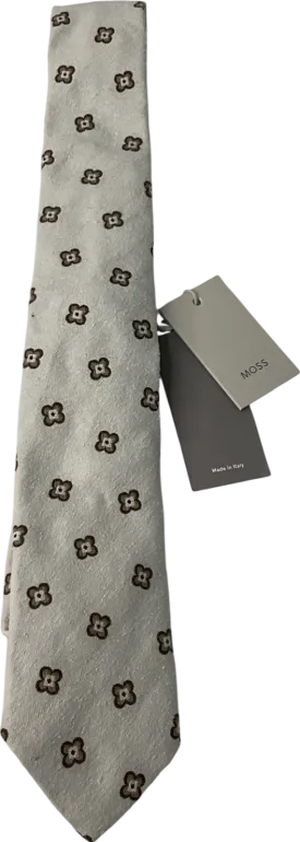 Moss Bros Cream Patten Tie One Size