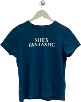 Motelrocks Blue She’s Fantastic Slogan Tee UK XS