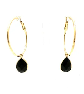 Onyx Hoop Earrings
