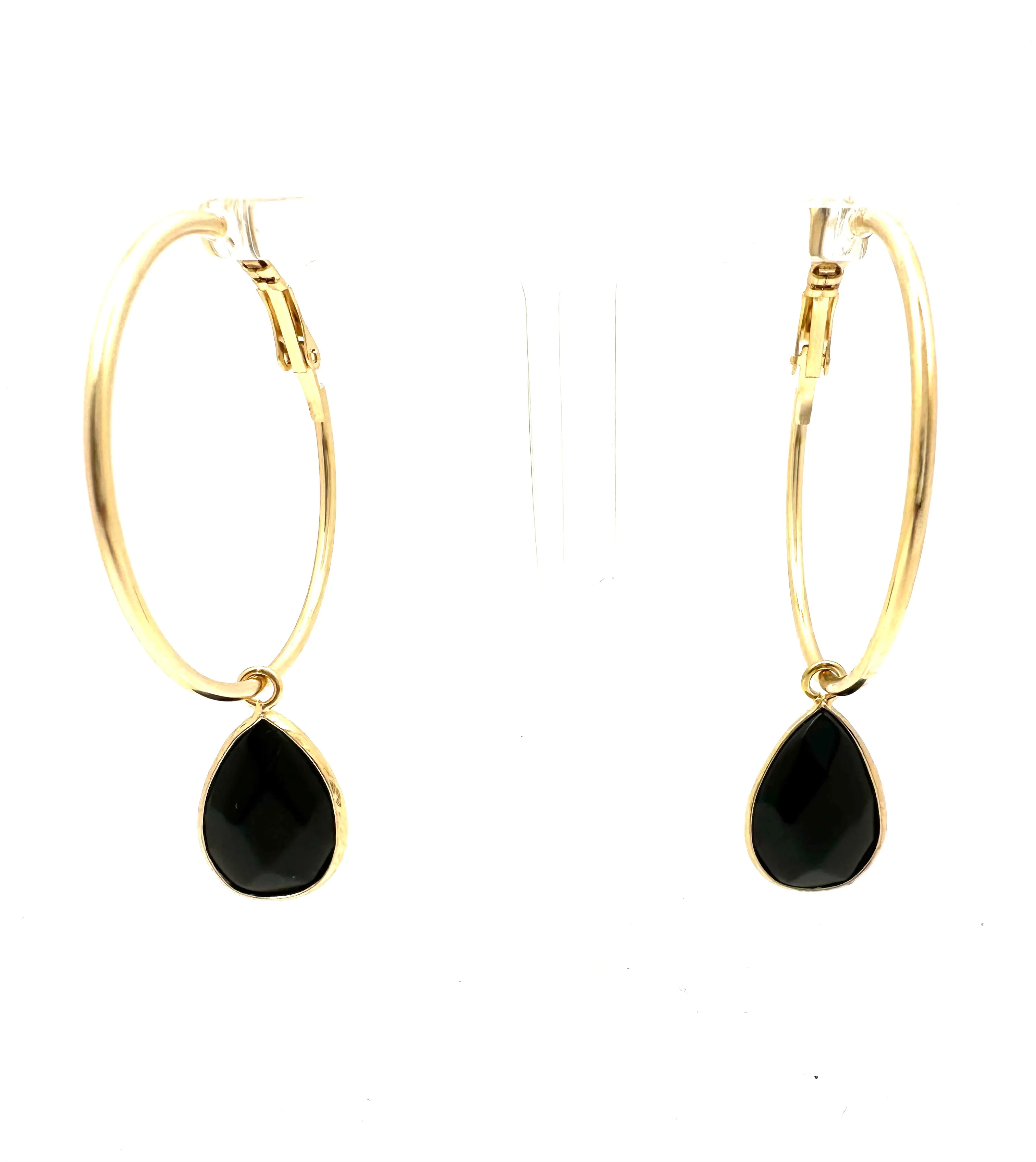 Onyx Hoop Earrings
