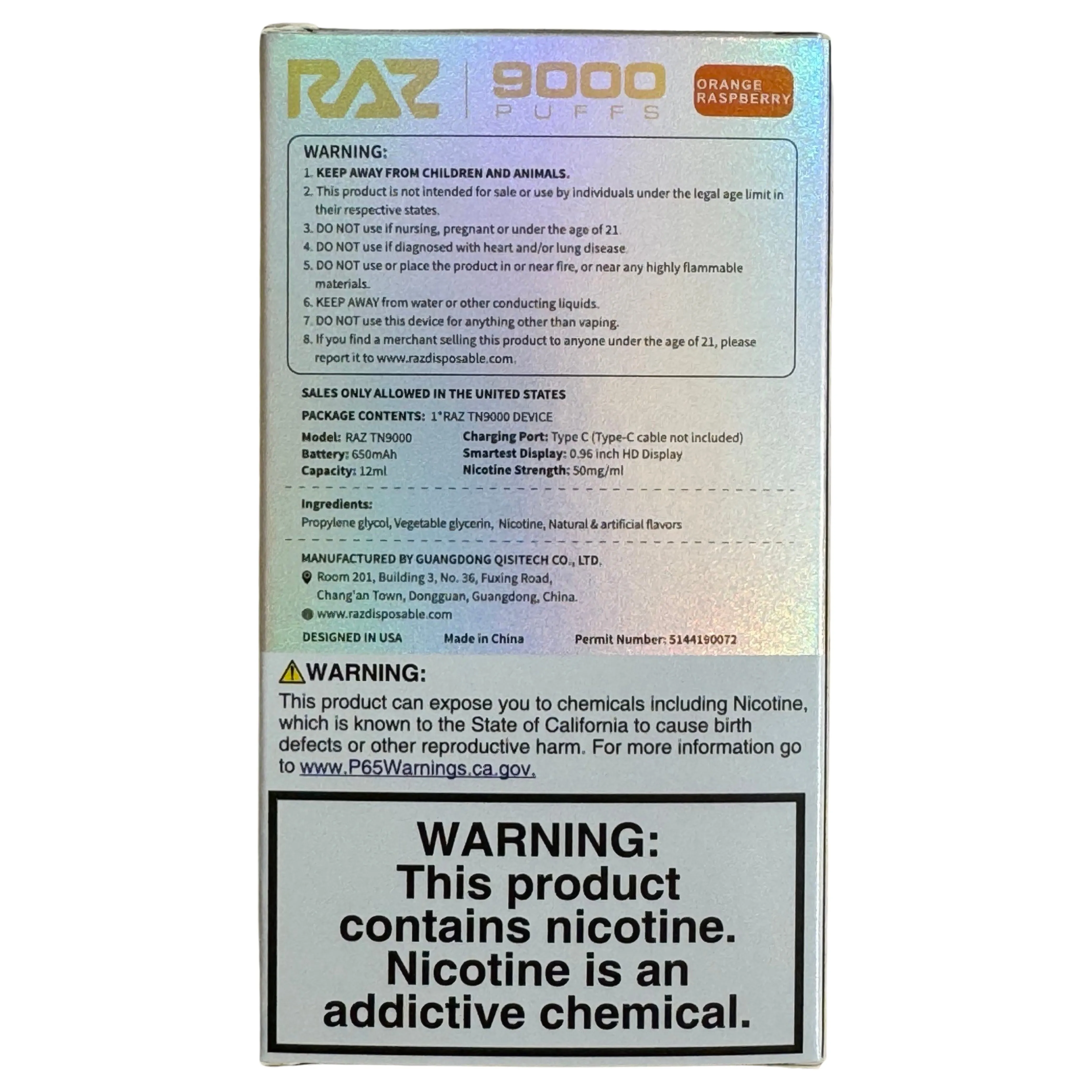 Orange Raspberry - RAZ TN9000