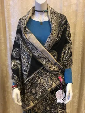 Paisley style- warme wintersjaal - black beauty