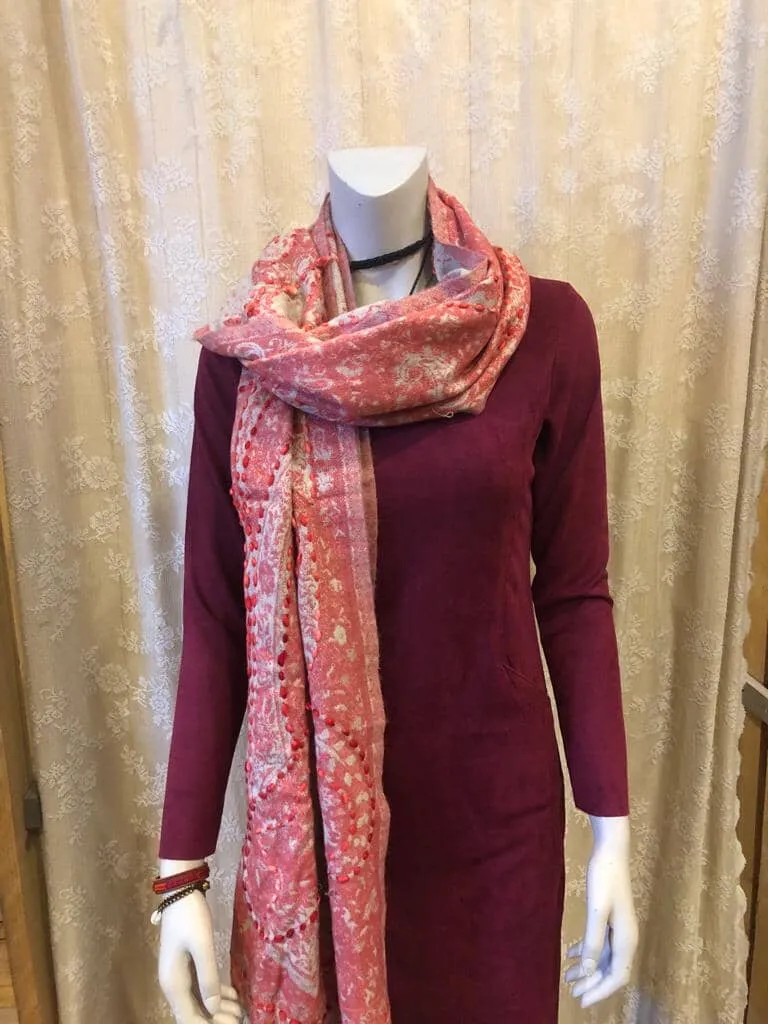 Paisley style- warme wintersjaal - coral beauty