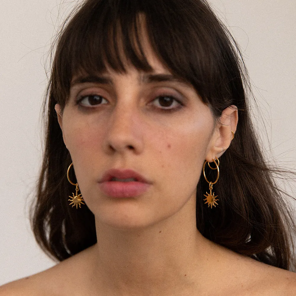 Plain Hoop Earrings - Gold-Plated Silver