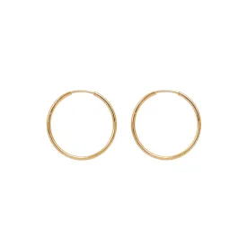 Plain Hoop Earrings - Gold-Plated Silver