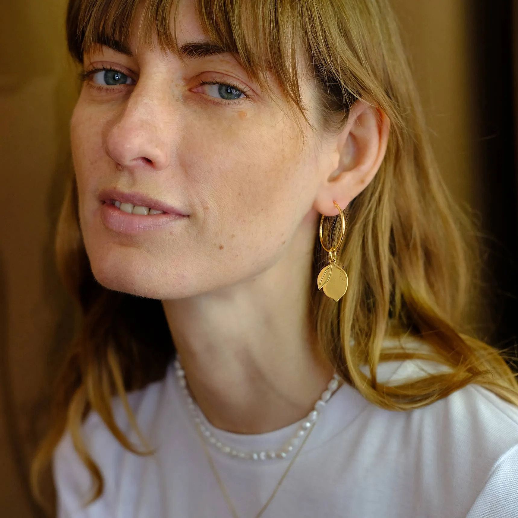 Plain Hoop Earrings - Gold-Plated Silver