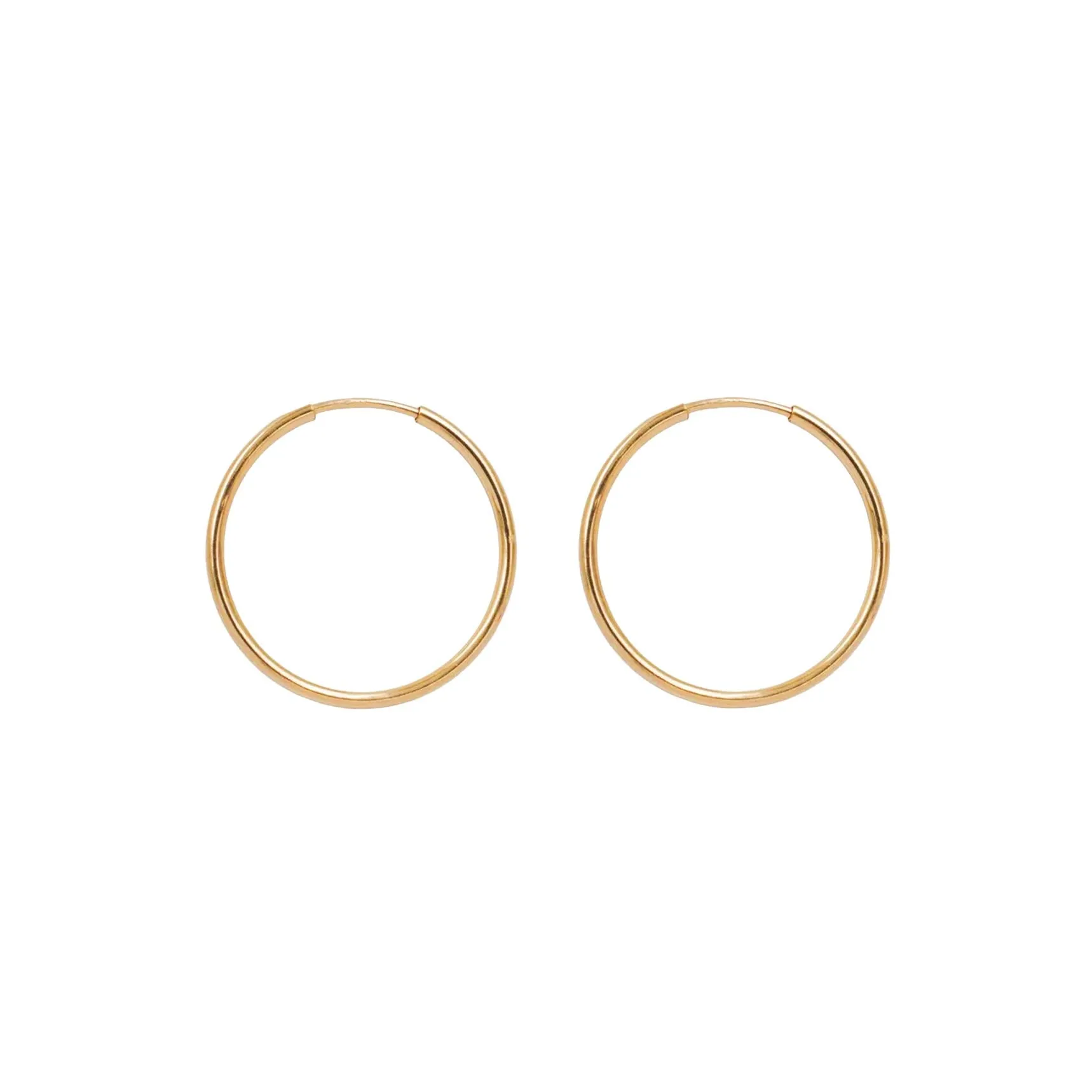 Plain Hoop Earrings - Gold-Plated Silver