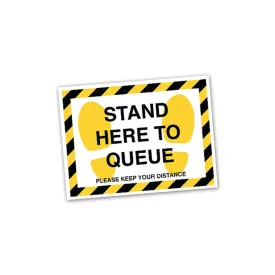 Queue Here Floor Stickers