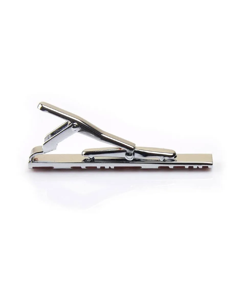 Silver & Crimson Pattern Tie Bar