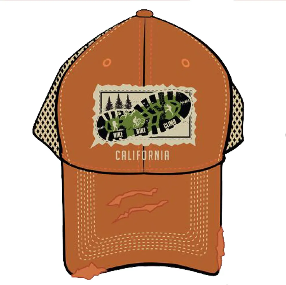 Souvenir Ball Cap Adventure Patch, Teal, Orange, Navy, Lake Tahoe