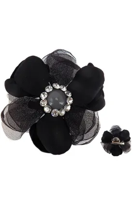 TD0151 Flower Corsage Brooch with Stone Accent