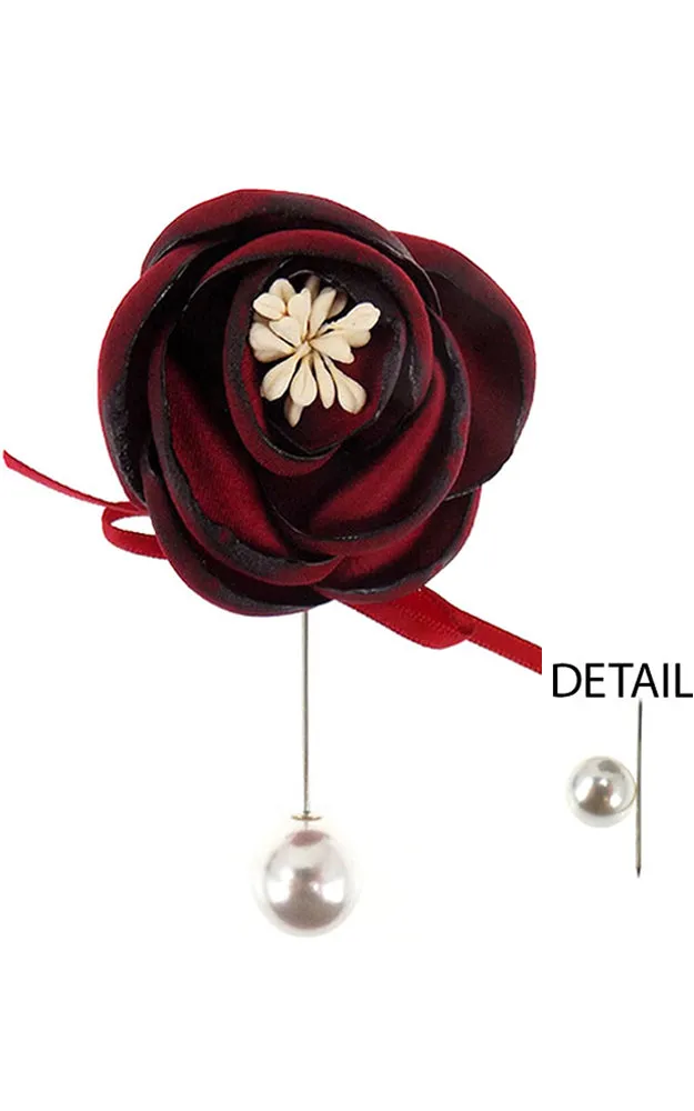 TD0152 Flower Corsage with Pearl Pin