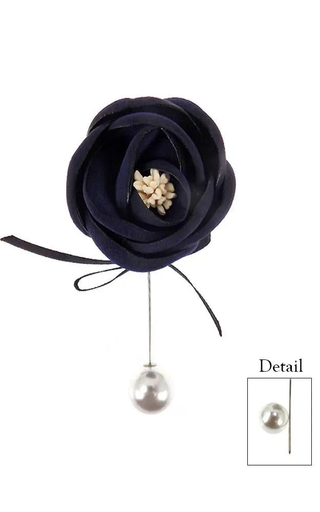 TD0152 Flower Corsage with Pearl Pin