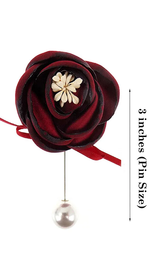 TD0152 Flower Corsage with Pearl Pin