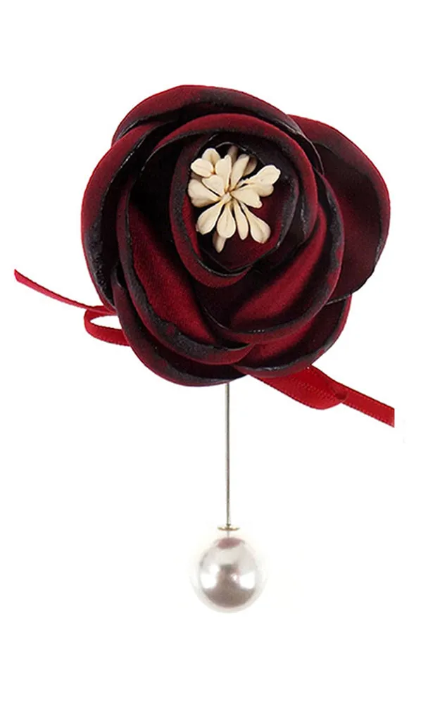 TD0152 Flower Corsage with Pearl Pin