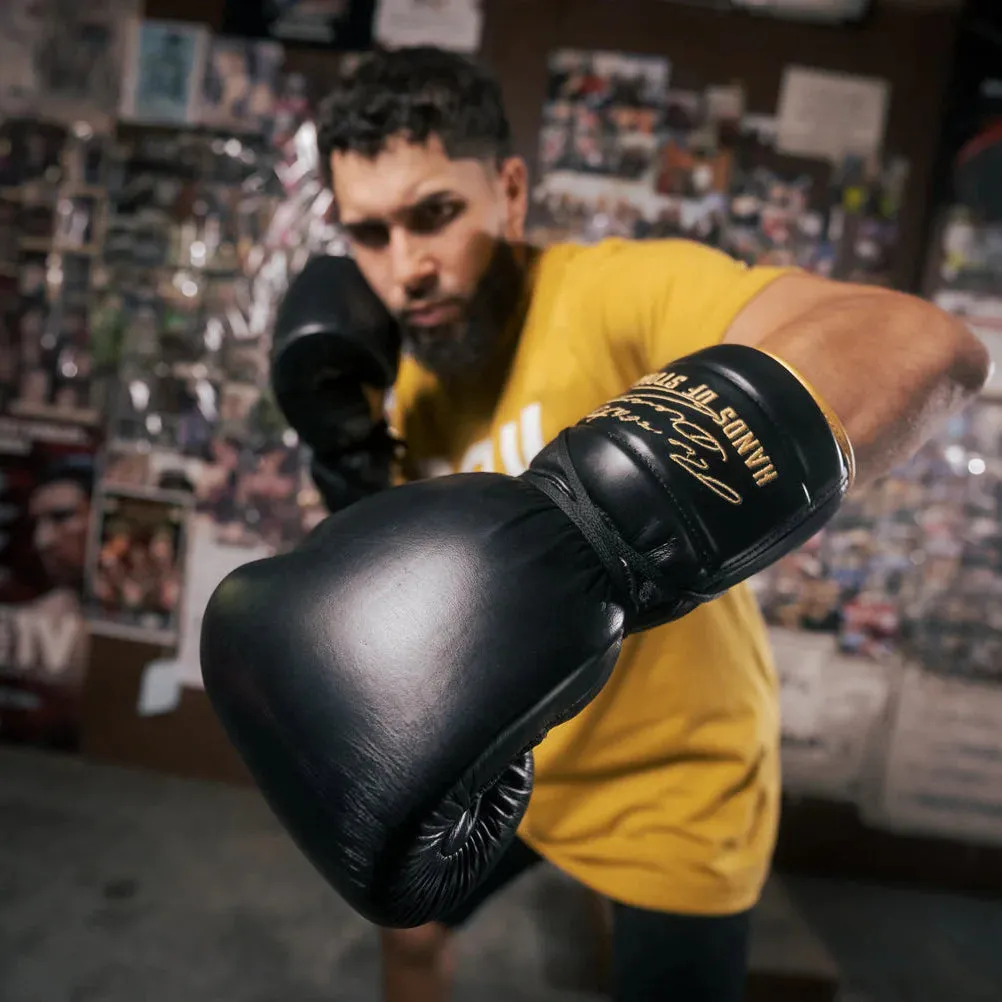 TITLE Roberto Duran Leather Sparring Boxing Gloves - Lace Up