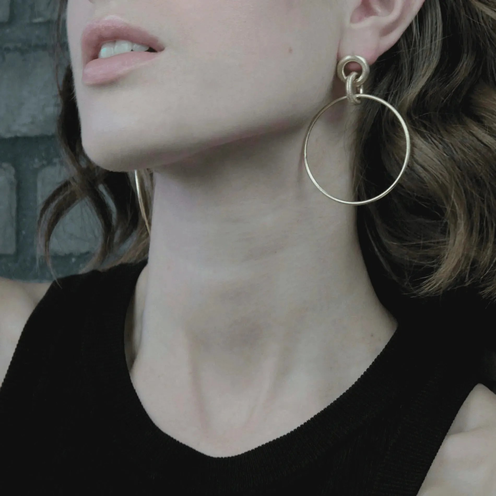 Tula Statement Hoop Earrings Silver Plating