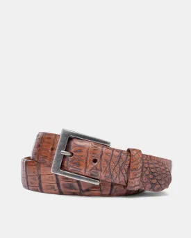 Vintage Crocodile Belt in Antique Honey