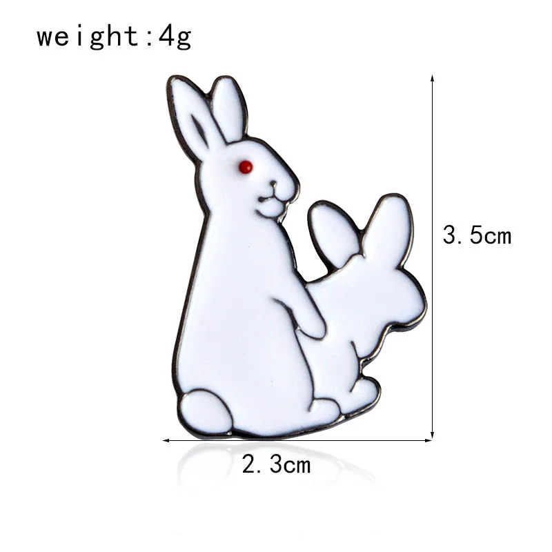 White Rabbits Evil Brooch Pins